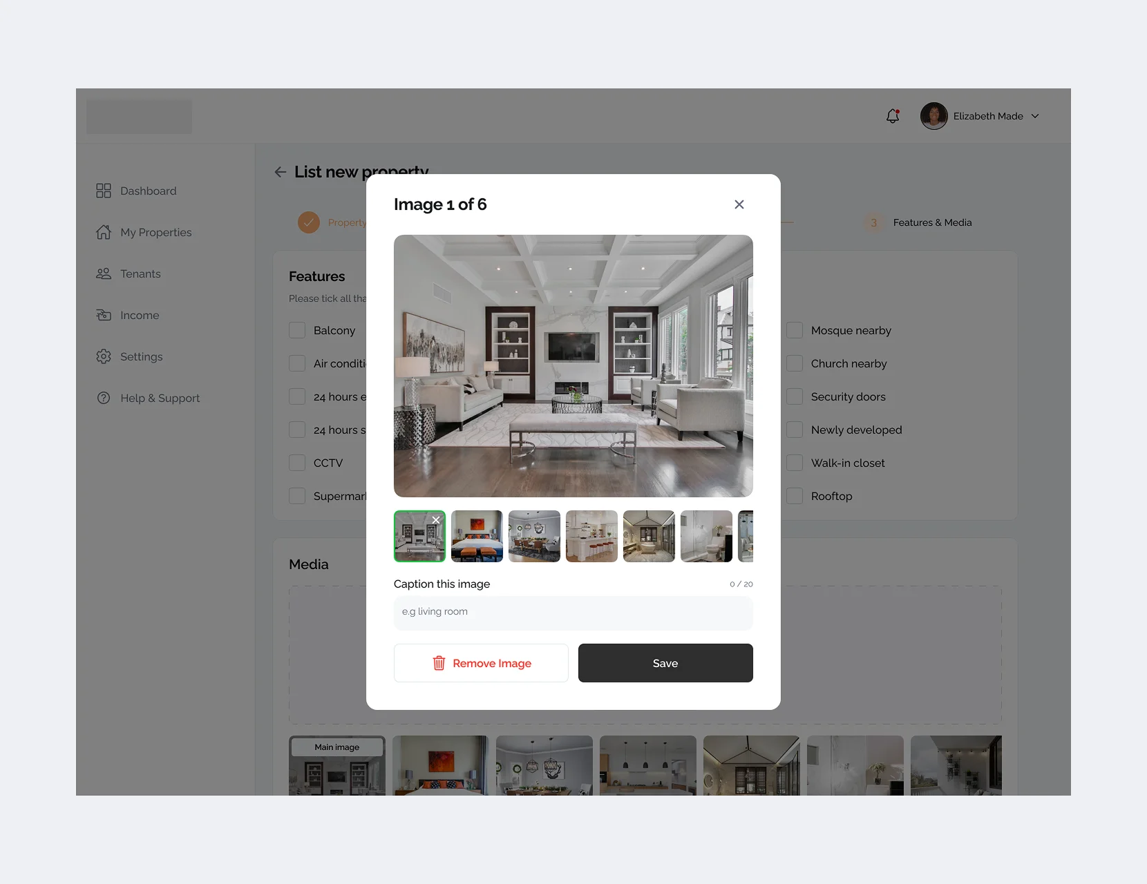 Add Image Caption Modal